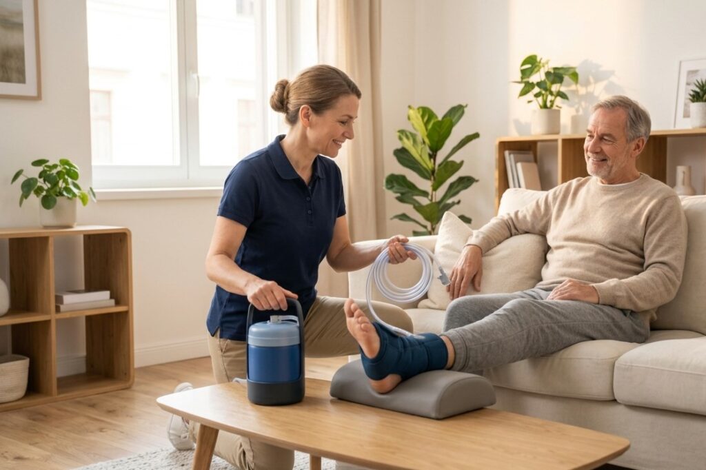 Crioterapia compressiva (criocompressione): cos'è e a cosa serve 4 Trattamento di crioterapia a domicilio