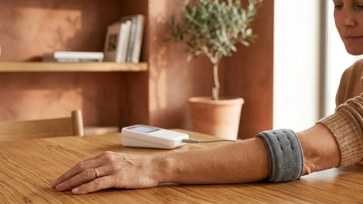 Persona che utilizza un dispositivo terapeutico